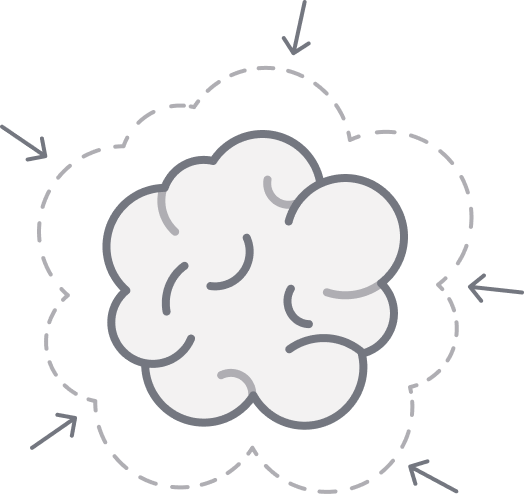 Grey illustration of tumor shrinking.