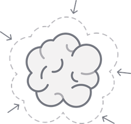 Grey illustration of tumor shrinking.