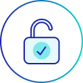 Padlock with checkmark icon