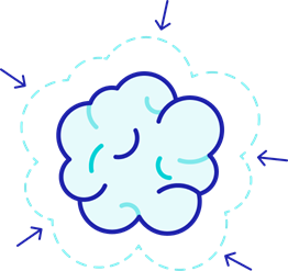 Blue illustration of tumor shrinking