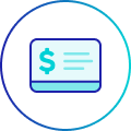 Savings card in a circle icon