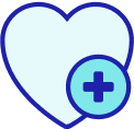Heart with a plus sign icon